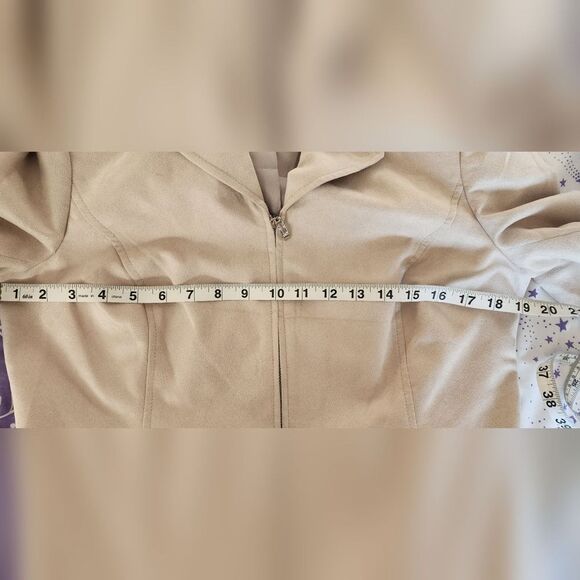 Vintage Y2K Evan-Picone Zip-Up Jacket Beige Neutral Size 12P‎  Career Casual - Picture 6 of 8